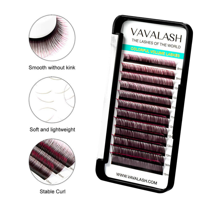 Ombre Colored Lash Individual Premium Eyelash Extensions 0.07mm SC - VAVALASH