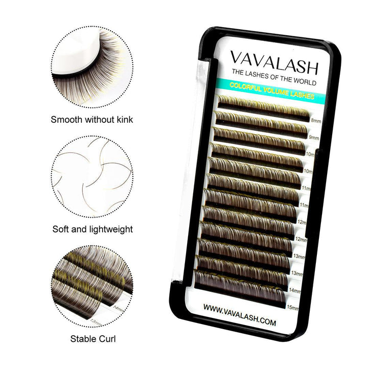 Ombre Colored Lash Individual Premium Eyelash Extensions 0.07mm SC - VAVALASH