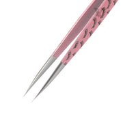 VP-19 Pink Colored Lash Tweezer With Lash Print for Eyelash Extension