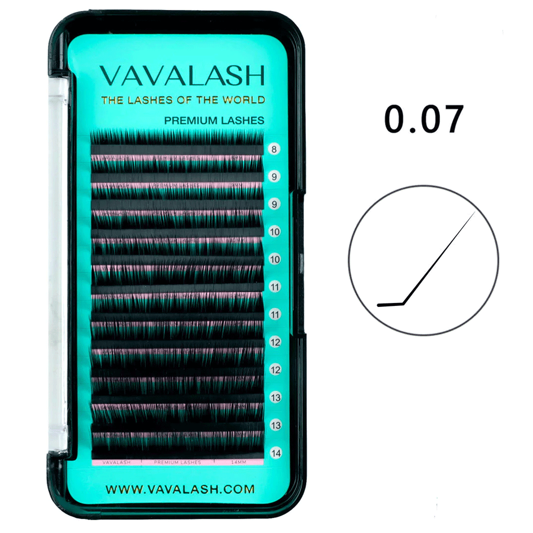 Volume Premium Eyelash Extensions 0.07mm L/LC Curl SC - VAVALASH