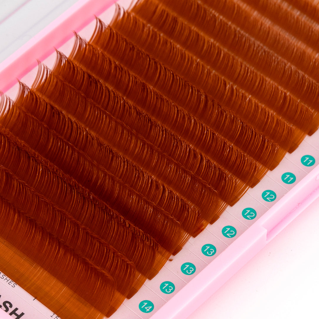 Premium Brown Colored Volume Eyelash Extensions 0.07mm