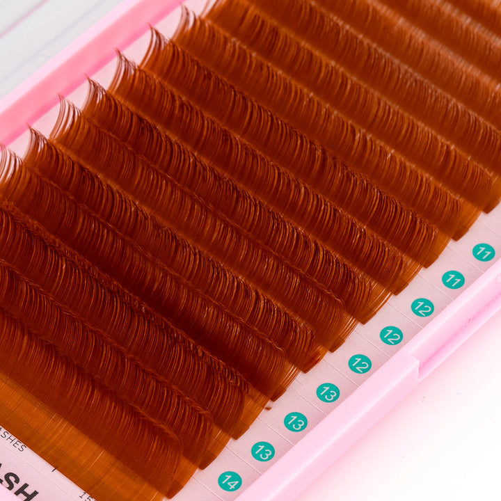Premium Brown Colored Volume Eyelash Extensions 0.07mm