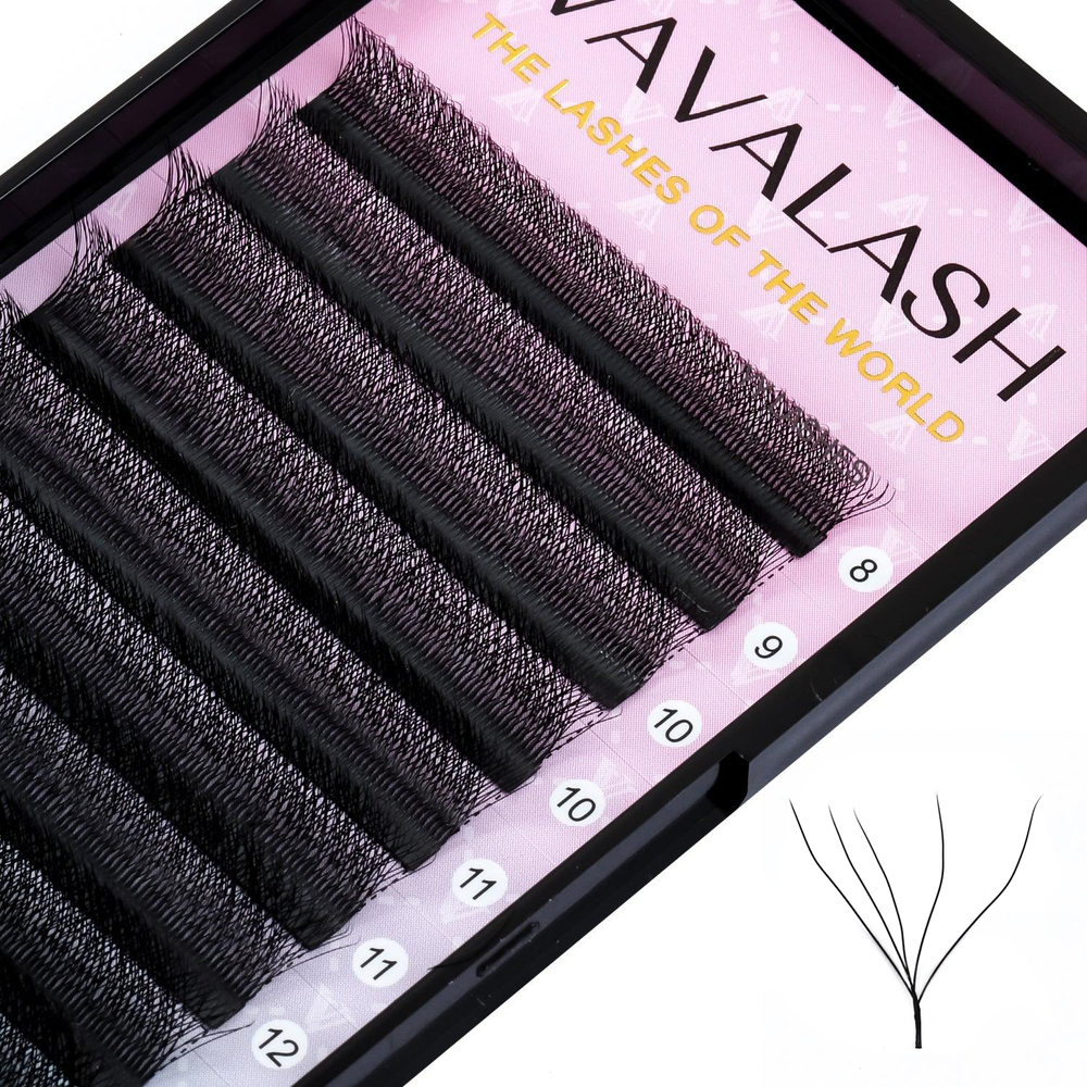 W-Shape 5D Volume Premade Fan Lash Extensions J/L/M Curl SC