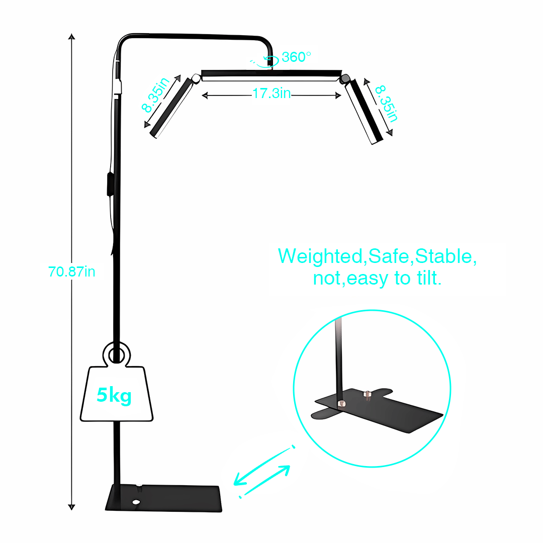 Foldable Half Moon Light Floor Lamp for Eyelash Extensions SC