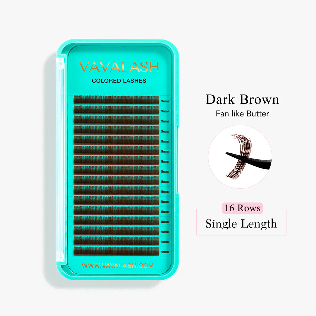 Premium Dark Brown Single Length Volume Lash Extensions