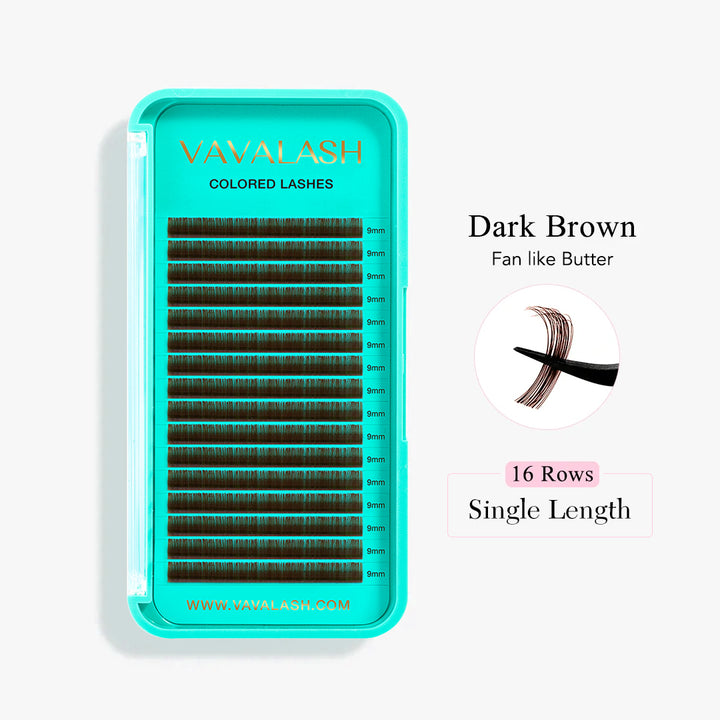 Premium Dark Brown Single Length Volume Lash Extensions