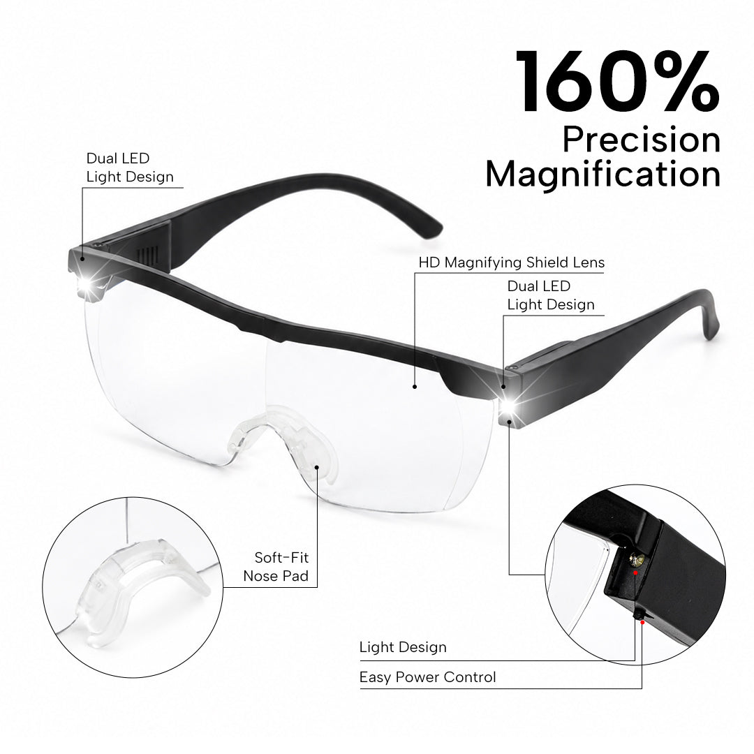 LED Magnifying Glasses with Light for Lash Extensions(1.6x / 1.8x)