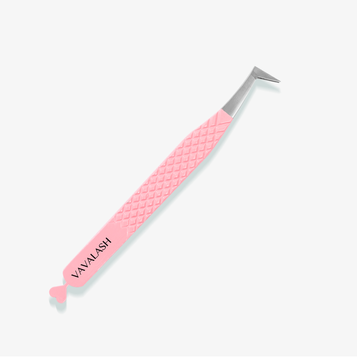 VL-04 Peach Coated Heart-shaped Volume Boot Tweezers for Eyelash Extension SC