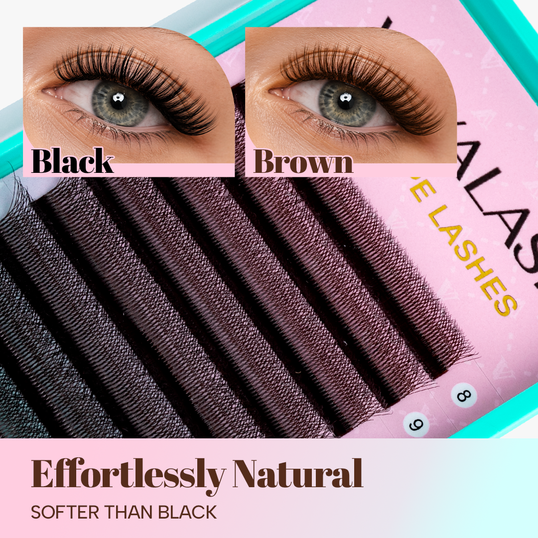Dark Brown W-Shape 4D Volume Premade Fan
