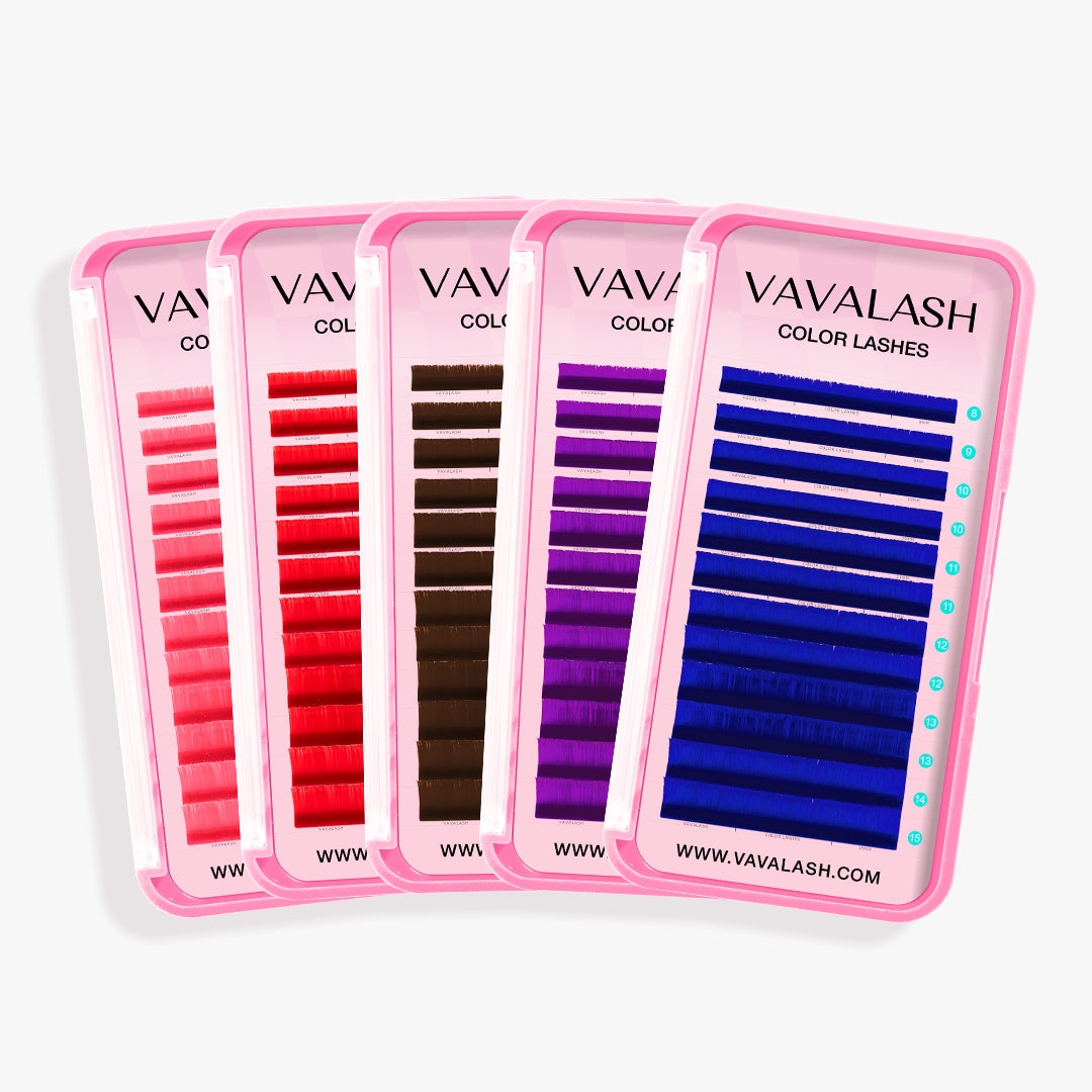 Colored Lashes Easy Fan Volume Lash Extensions  0.07mm 8-15 Mixed Length