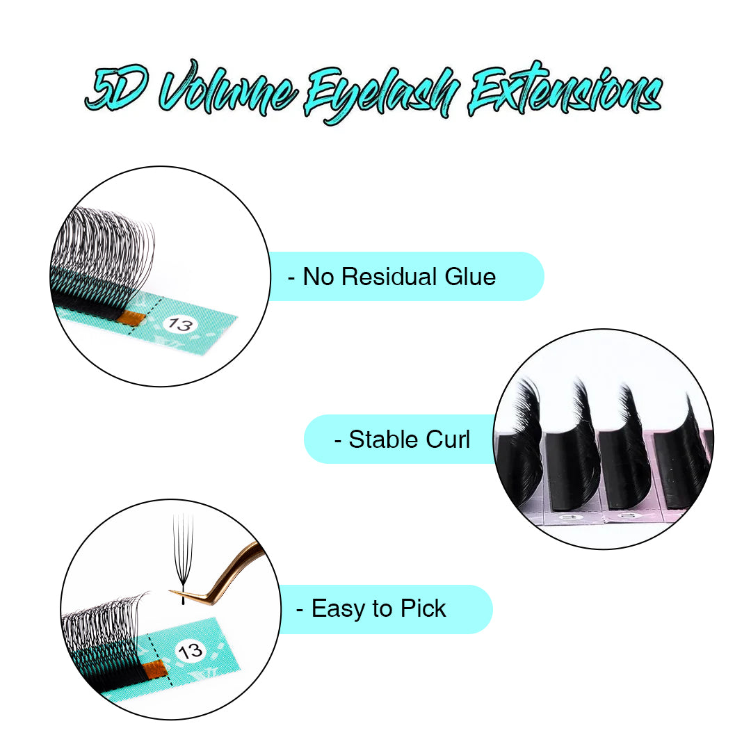 0.07MM U-shape W 5D Volume Lashes SC