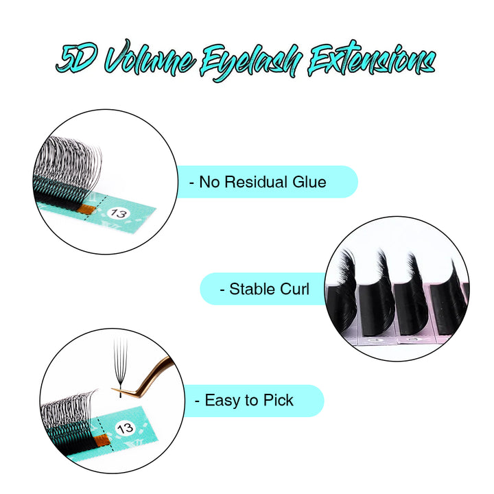 0.07MM U-shape W 5D Volume Lashes SC