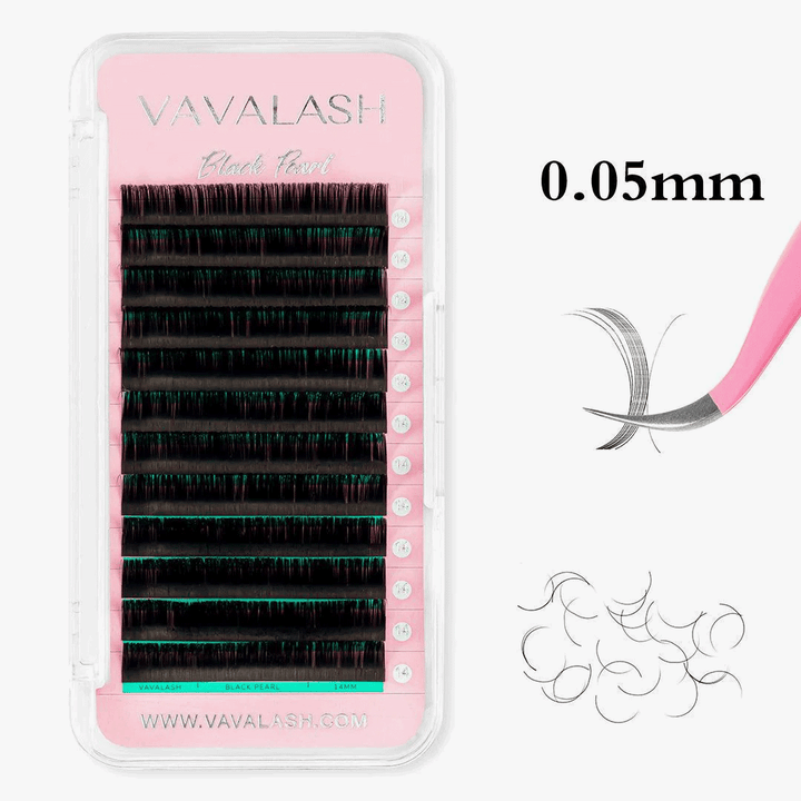 Black Pearl Matte Black Volume Lash Extensions 0.05mm SC