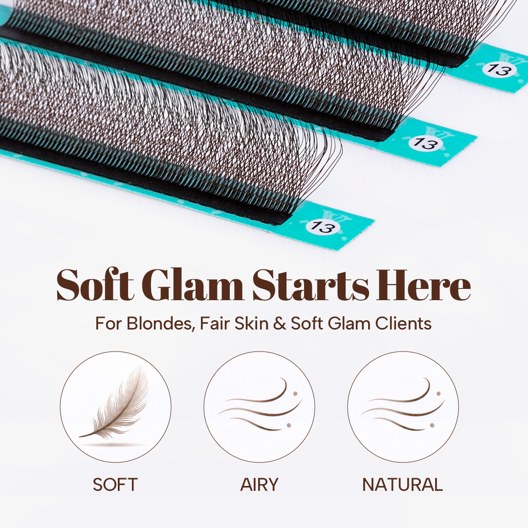Dark Brown W-Shape 4D Volume Premade Fan