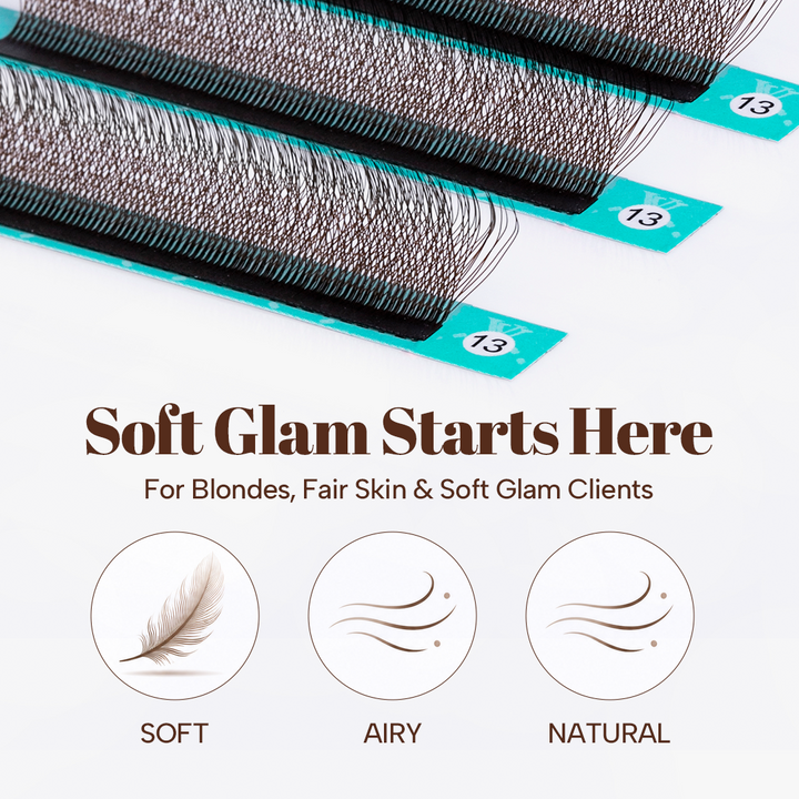 Dark Brown W-Shape 4D Volume Premade Fan