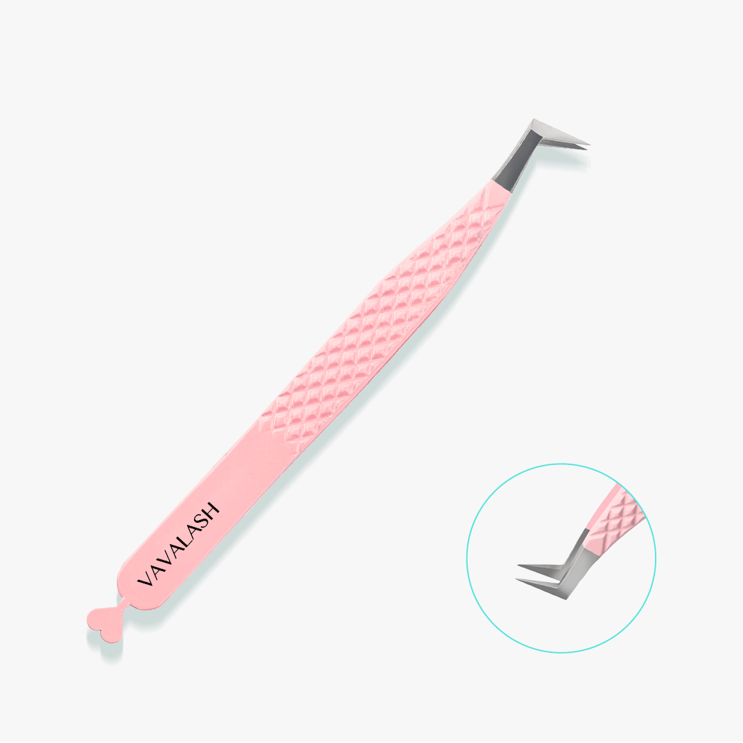 VL-04 Peach Coated Heart-shaped Volume Boot Tweezers for Eyelash Extension SC