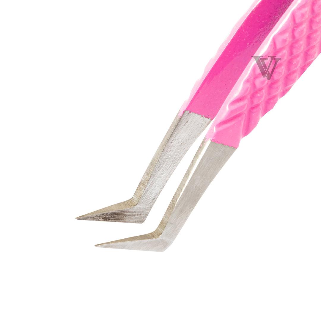 VJ-01 Ombre Pink-White Professional Eyelash Extensions Tweezer