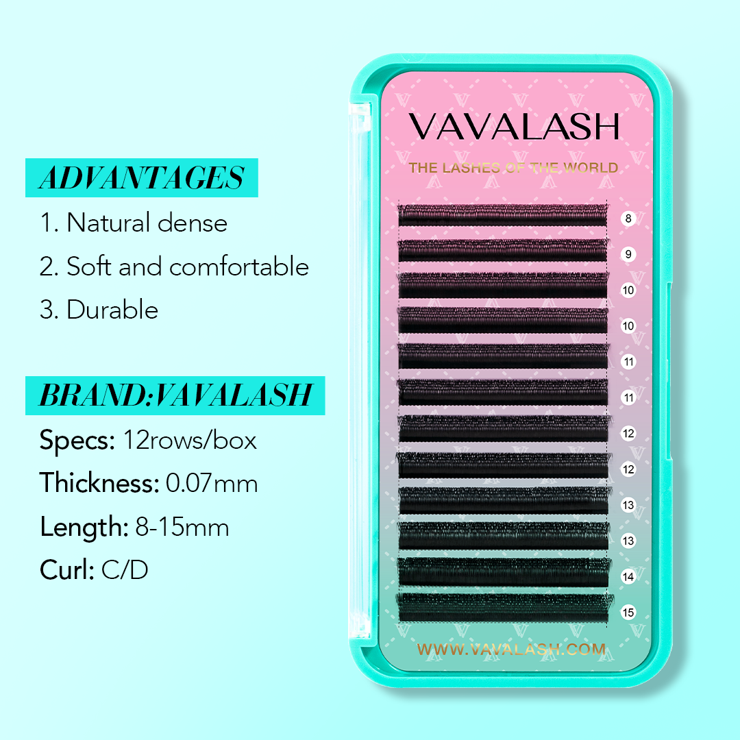 W-Shape Extensiones de pestañas en abanico 5D volumen prefabricadas