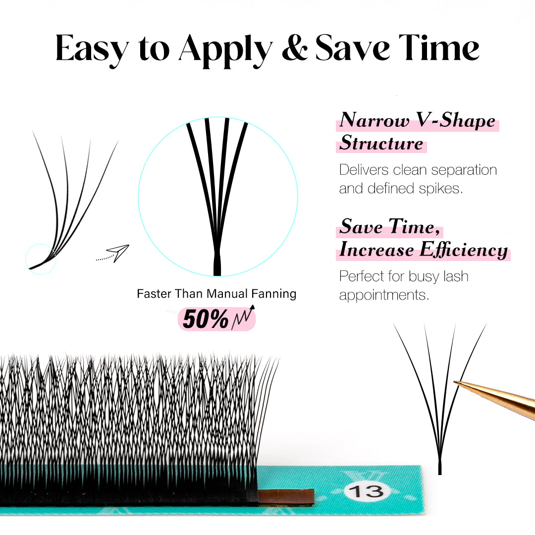 Narrow 4D V-Shape W Volume Lashes 0.07MM