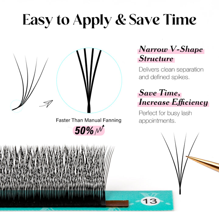 Narrow 4D V-Shape W Volume Lashes 0.07MM
