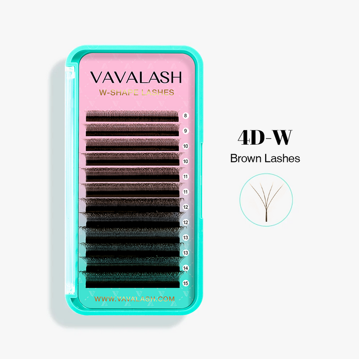 Dark Brown W-Shape 4D Volume Premade Fan