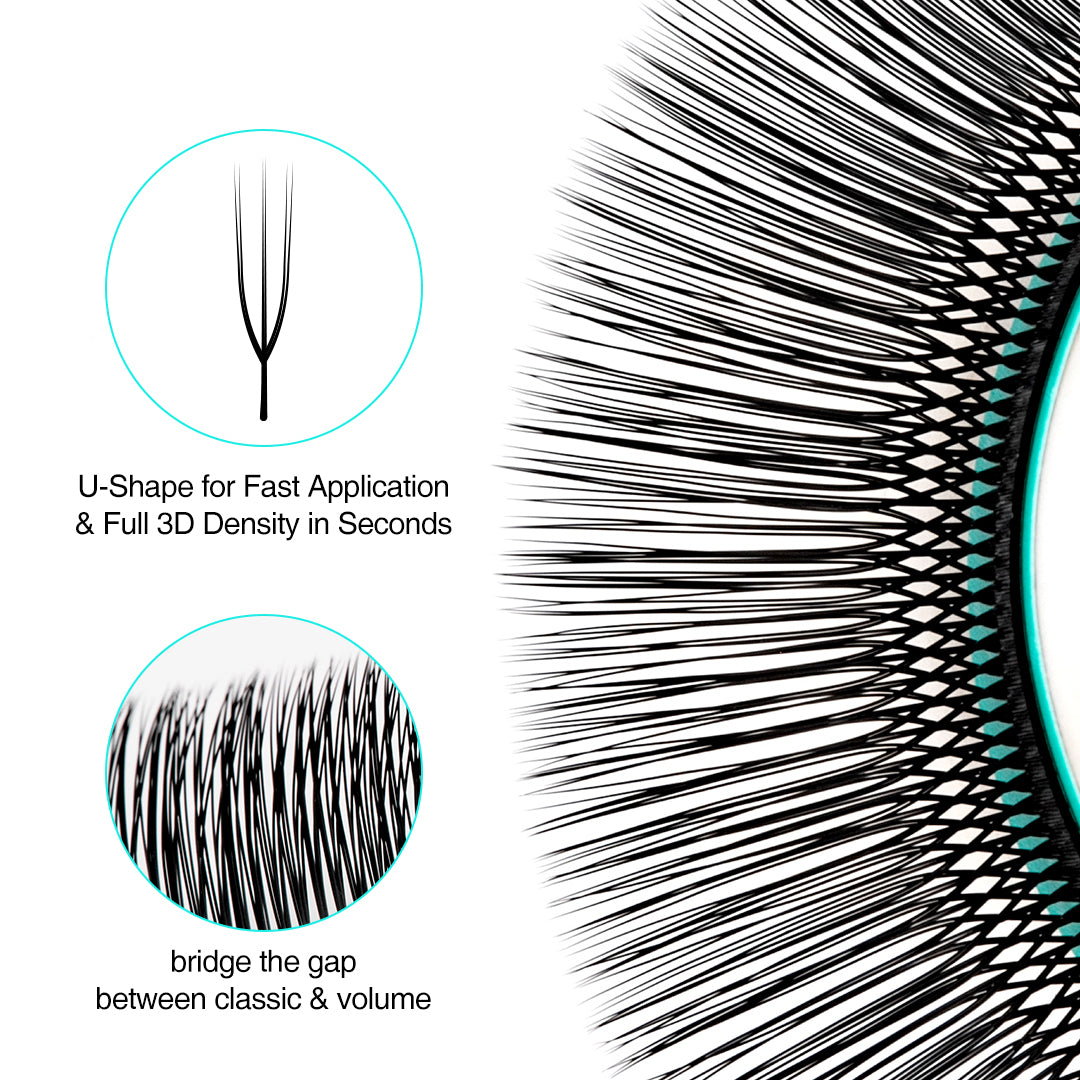 U-Shape Double Layer 3D W Lashes