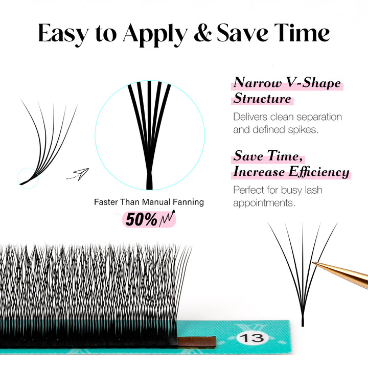 Narrow 5D V-Shape W Volume Lashes 0.07MM