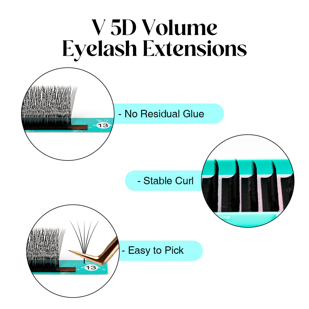 Narrow 5D V-Shape W Volume Lashes 0.07MM