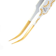 VB-03 White Colored Lash Tweezer With Lash Print for Eyelash Extension