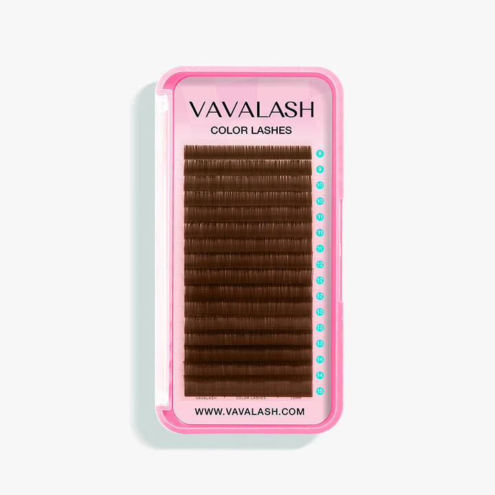 Premium Dark Brown Colored Volume Eyelash Extensions 0.07mm