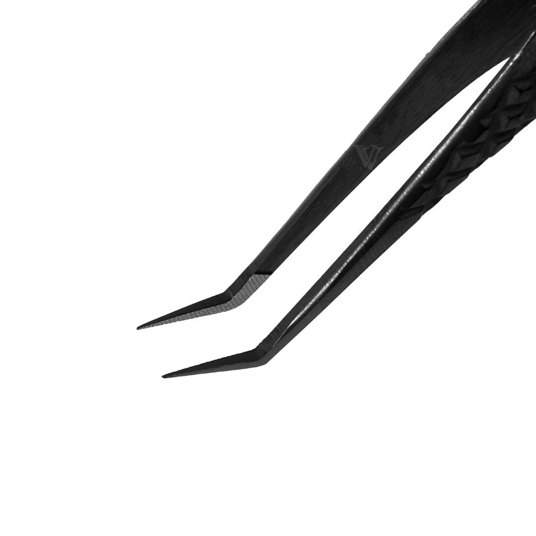 VA-04 Fiber Tip Black Coated 45°-Deg Volume Eyelash Extensions Tweezers