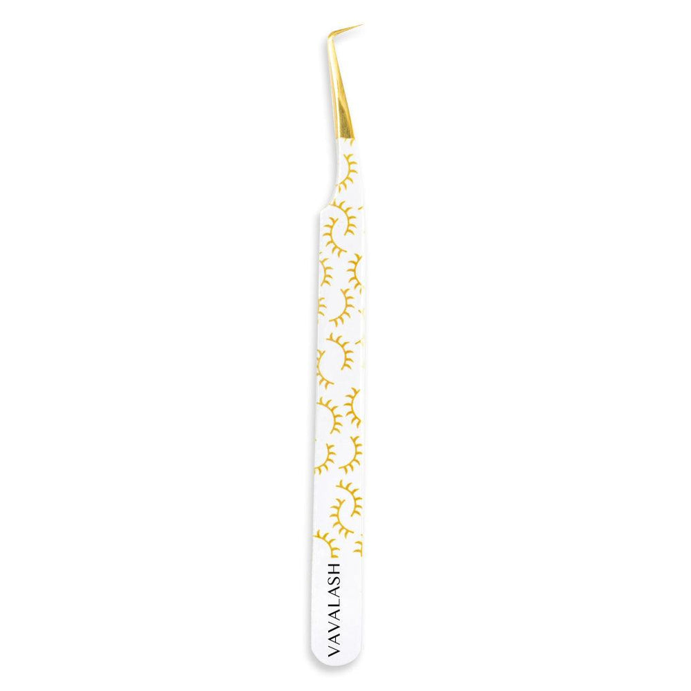 VB-04 White Colored Lash Tweezer With Lash Print for Eyelash Extension