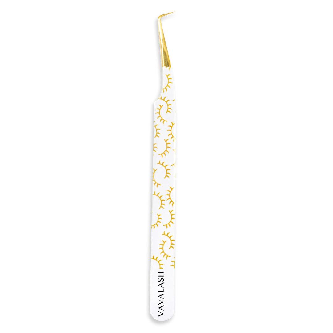 VB-04 White Colored Lash Tweezer With Lash Print for Eyelash Extension