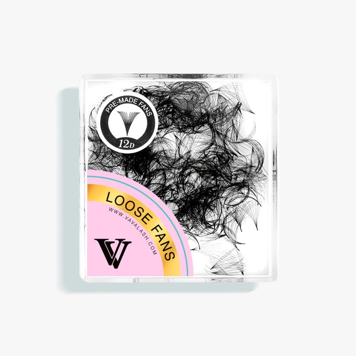 12D handgefertigte vorgefertigte lose Fans mit spitzem Basis /500 Fans