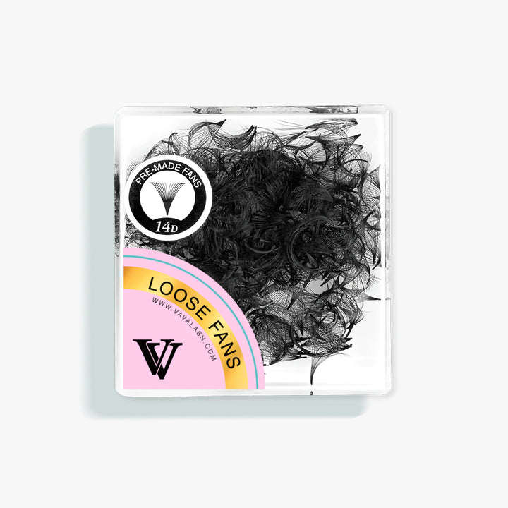 14D handgefertigte vorgefertigte lose Fans mit spitzem Basis /500 Fans