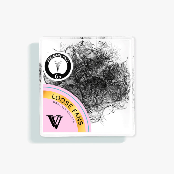 6D handgefertigte vorgefertigte lose Fans mit spitzem Basis /500 Fans