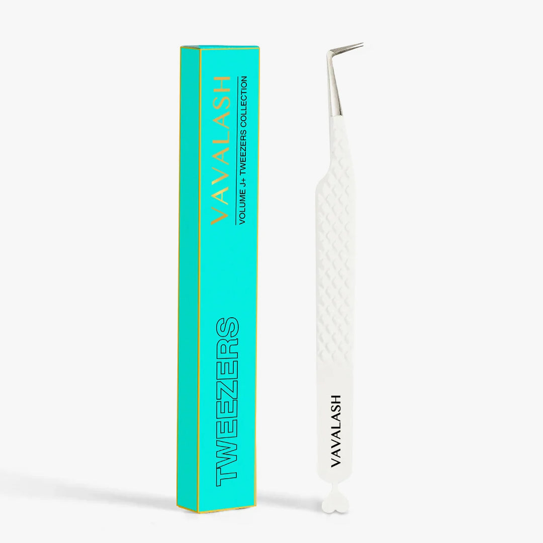 VW-09 Heart-shaped 90 Degree Volume White Tweezers for Eyelash Extension