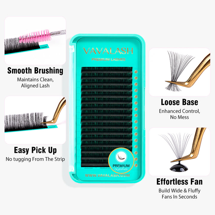 Matte Black Mega Volume Premium Lash Extensions 0.02mm