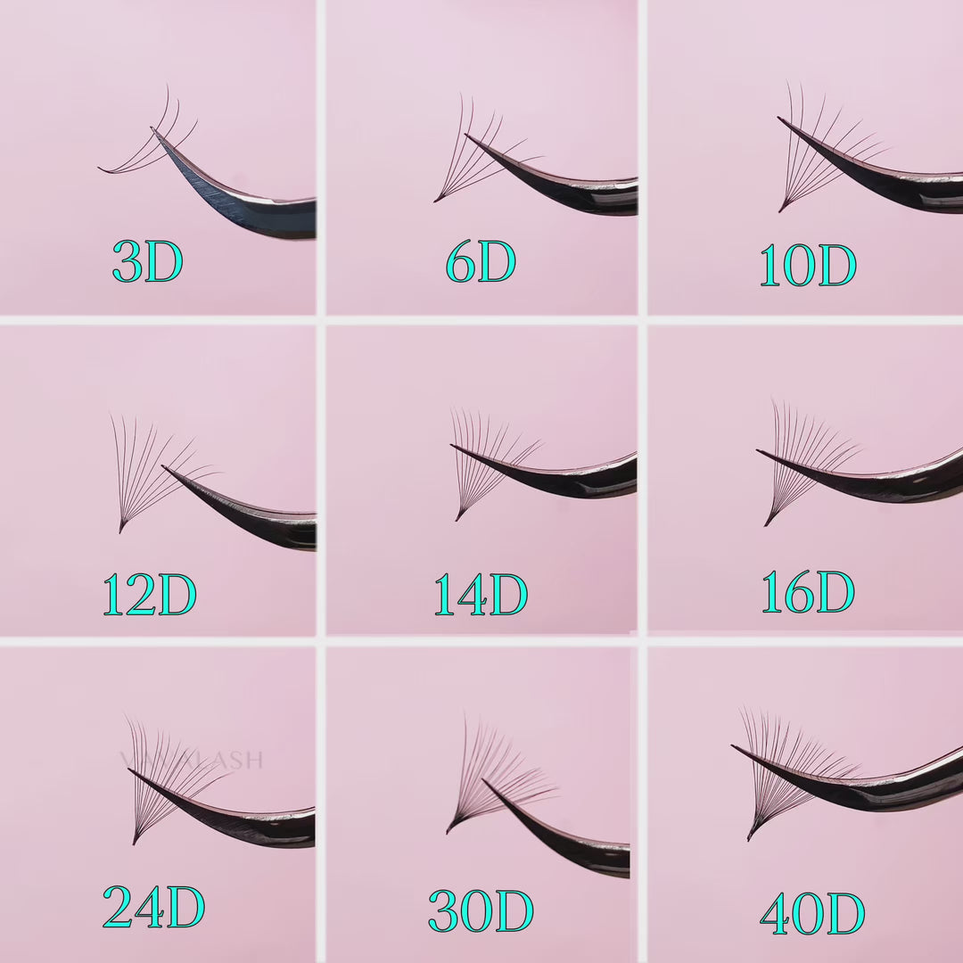 8D handgefertigte vorgefertigte lose Fans mit spitzem Basis /500 Fans