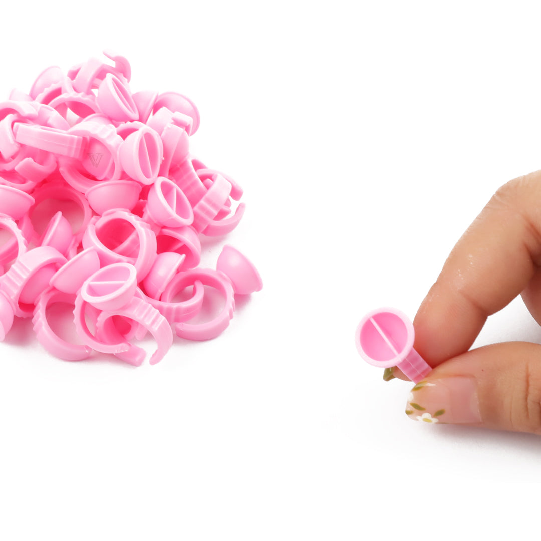Pink Glue Ring With Baffle For Lash Extensions