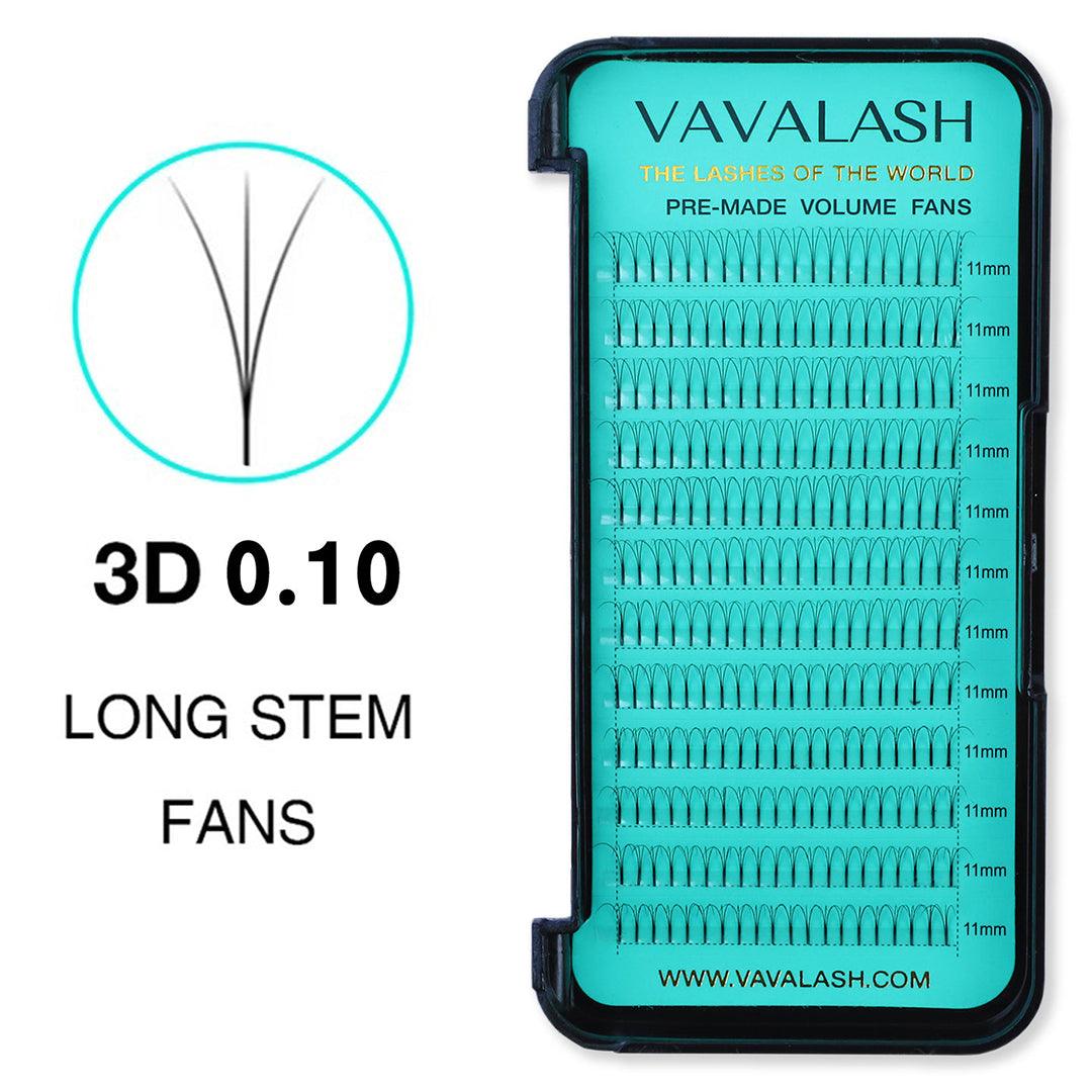 3D Long Stem Premade Volume Fans 0.1mm 12 Lines